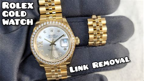 how to remove links from rolex datejust|adjusting Rolex watch jubilee strap.